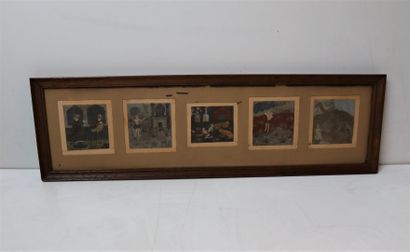 null Suite of 5 Persian miniatures in the same frame