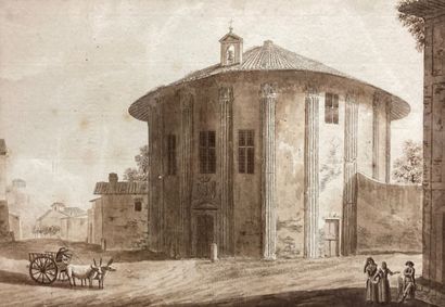 null Ecole Italienne du XIXème siècle
"Colonne Trajanne" "Le temple de Vesta"
Deux...