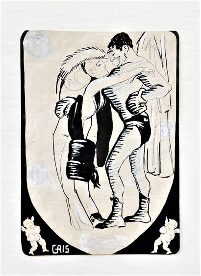 null Juan GRIS (1887-1927)
La Fille et le Boxeur, circa 1905-1909
Crayon bleu, pinceau,...