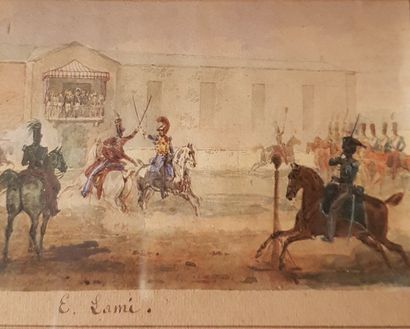 null Eugene Louis LAMI (1800-1890)
Military exercises of cavalry
Watercolor and gouache...