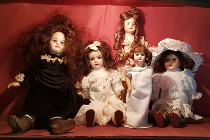 null 5 porcelain head dolls