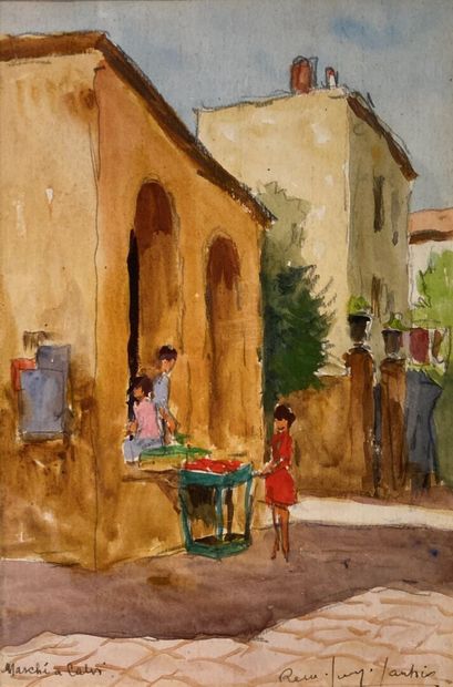 null René Georges GAUTIER (1887-1969)
Deux scènes de villages
Paire d'aquarelles