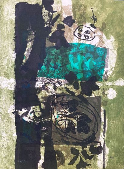 null Antoni CLAVÉ (1913-2005)
Composition en vert
Estampe en couleurs contresignée...
