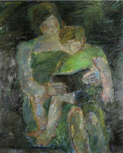 null Pierre GARCIA-FONS (1928-2016)
Maternité verte, vers 1960
Huile sur toile signée...