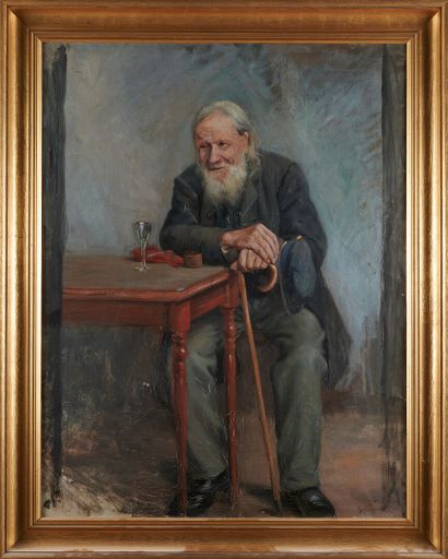 null Axel Gunnar ABERG (Uddevalla 1869 -1894)
Vieillard assis à une table
Sur sa...