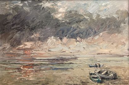 null SALE at 11am 
Strong lot of framed paintings including studies of seascapes...