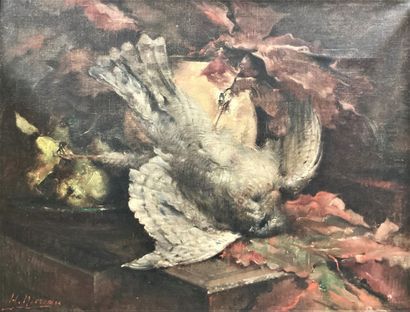 null Henri MOREAU (1869-1943)
Nature morte à l'oiseau
Huile sur toile signée en bas...