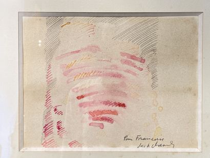 null Jack CHAMBRIN (1919-1983) 
Composition en rouge
Encre et aquarelle sur papier...