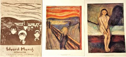 null VENTE à 11h 
Deux reproductions de Edvard Munch dans une pochette musée Jap...