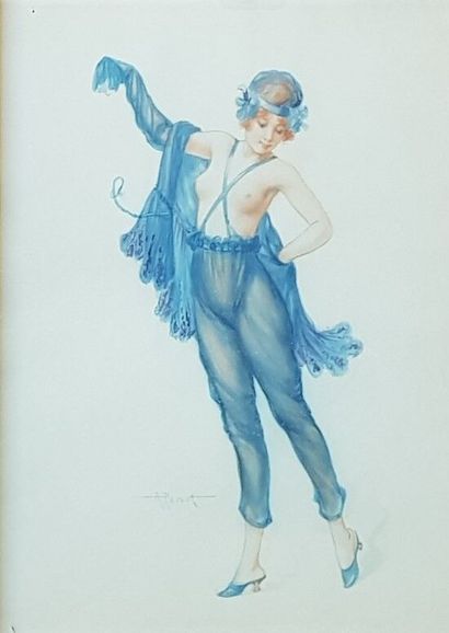 null Albert Joseph PENOT (1862-1930)
Jeune femme rousse en déshabillé bleu
Aquarelle...