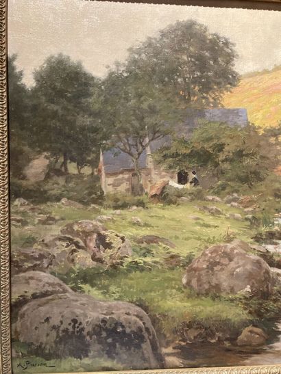 null Albert Léopold PIERSON (1864-1923)
L'Ellé au Faouët. Dernier rayon (étiquette...
