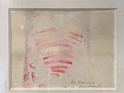 null Jack CHAMBRIN (1919-1983) 
Composition en rouge
Encre et aquarelle sur papier...