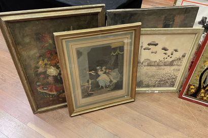 null SALE at 11am
Lot of various framed paintings including oils, engravings, em...