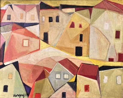 null Emilia XARGAY (1927-2002)
Village cubiste
Huile sur toile signée en bas à gauche...