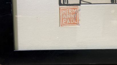 null HERMANN PAUL
Couple se saluant
Encre cachet galerie 23.10.2000
18 x 24 cm