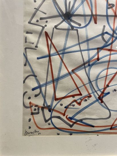 null Jean MAILHE (1912-1997)
Composition abstraite
Encre et feutre de couleur signé...
