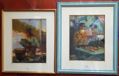 null Louis FORTUNEY (1875 - 1951)
Le pêcheur
Pastel, signé en bas à gauche
30 x 23...