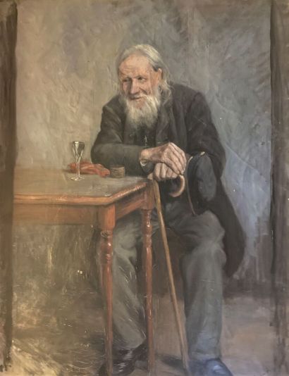 null Axel Gunnar ABERG (Uddevalla 1869 -1894)
Vieillard assis à une table
Sur sa...