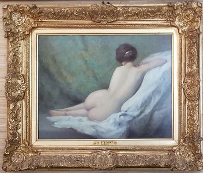 null Albert Joseph PENOT (1862-1930)
Femme nue de dos
Huile sur panneau
30,5 x 39...