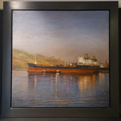 null Themis KONTOGOURIS (1957)
Tanker au port
Huile sur toile signée et datée 2003...