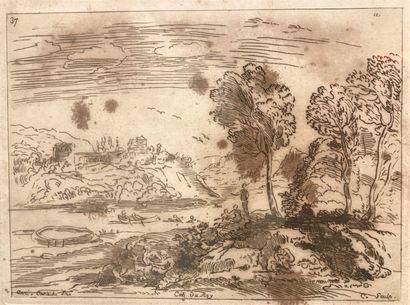 null SALE at 11am 
CARACHE, after
Landscapes
Pair of engravings (illustration plates)
28,8...