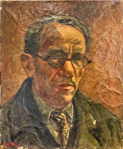 null Efraim MANDEL (1884-1943)
Portrait d'homme
Huile sur toile signée en bas à gauche
Accidents
46...