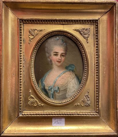 null ECOLE FRANCAISE fin du XVIIIème siècle
Portrait de jeune femme au ruban bleu
Huile...