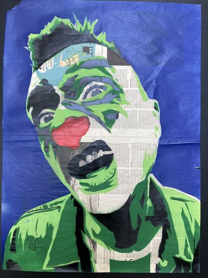 null Miguel DONVEZ known as MIMI THE CLOWN (1974)
Aerosol on newspaper signed and...