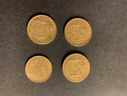 null SALE at 11am 
lot of 4 pieces including: 
3 coins of 20 gold francs Belgian...