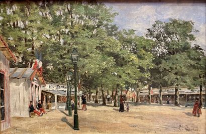 null Lucien QUINTARD (1849- 1905)
La fête foraine
Huile sur toile, signée en bas...