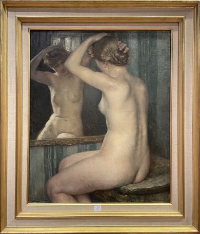 s Paul SIEFFERT (1874 - 1957)
Jeune femme blonde nue de trois-quarts, se coiffant...