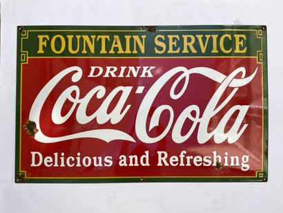 null Coca-Cola
Plaque publicitaire en métal émaillé
62,5 x 100 cm