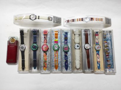 null SWATCH
Lot de montres de diverses collections : SKIN, WATERPROOF, POP
On y joint...