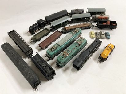 null Trains miniatures avec wagon et locomotive