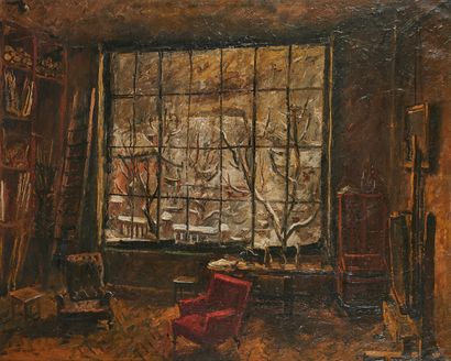 null Andor BASCH (1885-1944)
Atelier de l'artiste en hiver, 1942
Huile sur toile...