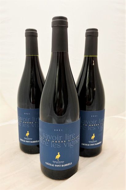null RHONE 
3 bottles Côtes du Rhône Villages Château Font Barielle. Red 2021