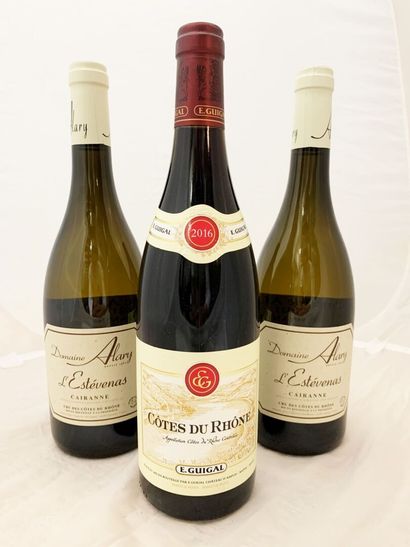 null RHONE
1 bouteille Côtes du Rhone E. Guigal. Rouge 2016
2 bouteilles Cairanne...