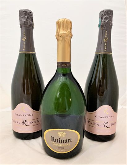 null CHAMPAGNE
2 bottles Champagne brut rosé Pascal Redon. Sparkling
1 bottle Champagne...