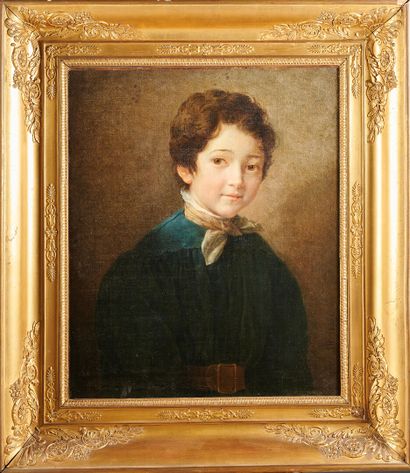 null Ecole FRANÇAISE 1833
Portrait de jeune garçon 
Toile
56 x 47 cm
Monogrammé et...