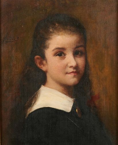 null J. FAURE B
Portrait de jeune fille 
Huile sur toile signée à gauche
40 x 32...