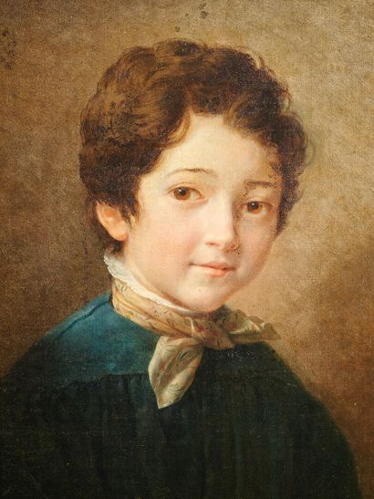 null Ecole FRANÇAISE 1833
Portrait de jeune garçon 
Toile
56 x 47 cm
Monogrammé et...