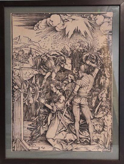 null Lot d'estampes comprenant :
Albrecht DÜRER (1471-1528) d'après
Martyre de Sainte...