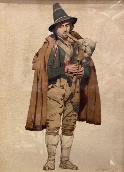 null François Emile LOIZEAU (Fin XIXe - Début XXe siècle)
Projets de costumes italiens...