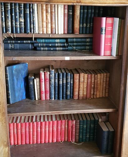 null Ensemble de livres reliés XIXème-XXème et partie de bibliothèque : Romans et...