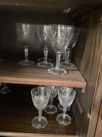 null Set of cut crystal glasses
