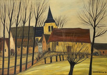 null Martin NEIRYNCK (1936-1996)
L'Eglise au village, 1977
Huile sur toile.
Signée...