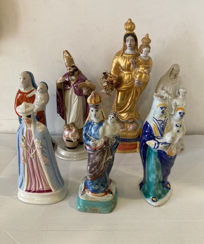 Lot de statues de saints et Vierges bois,...