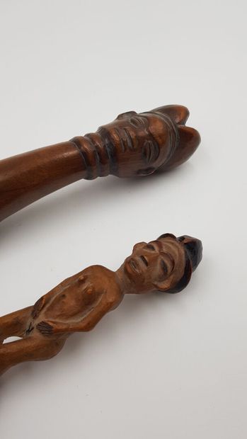 null Pounou/Loumbo and Tsangui, Gabon
A set including a spoon with a handle carved...