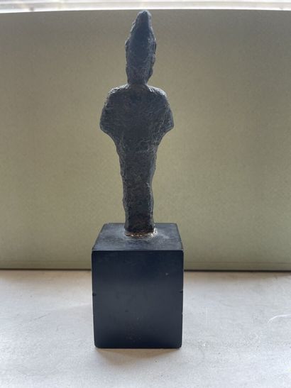 null Standing mummiform Osiris statuette. He carries the scepter and flagellum.
Bronze...