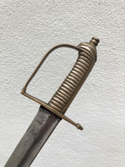 null Infantry saber circa 1790.
One-piece bronze mounting.
Oval cap marked with the...